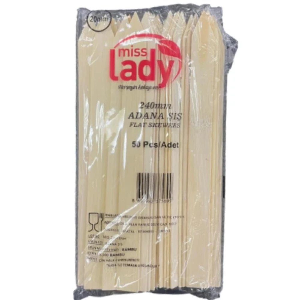 Miss Lady Genis Ahsap Adana Sis 25Cm 50Li Bahçe Mangalı & Barbekü Fiyatı