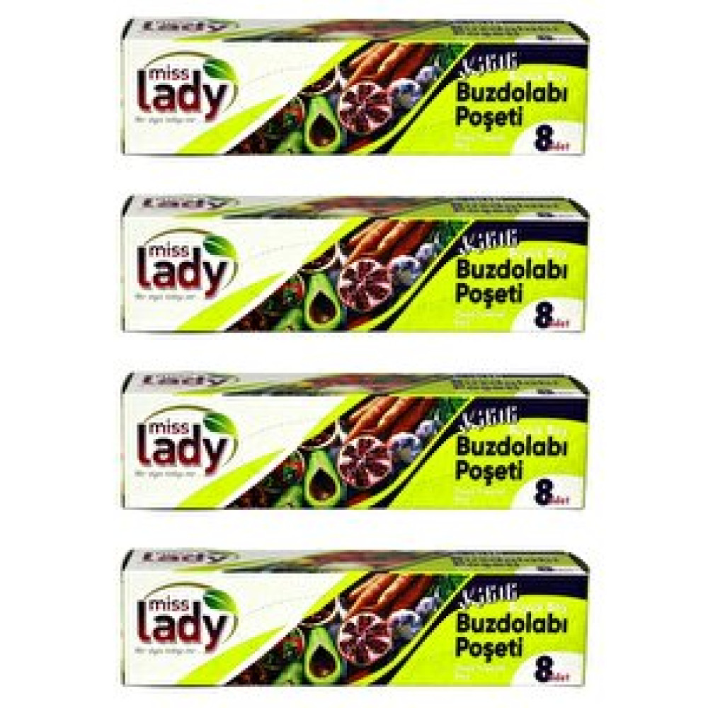 Miss Lady Kilitli Buzdolabı Poşeti Büyük Boy X 4 Adet Buzdolabı Poşeti Fiyatı