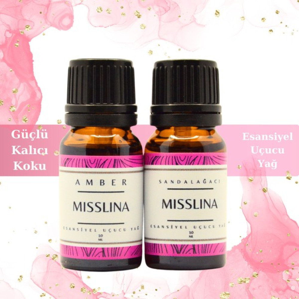 Miss Lina 2'li Sandal Ağacı Amber Romantik Yağı Saf Esansiyel Uçucu Yağ Buhurdanlık Yağı Difüzör Esansı Aromaterapi Ortam Koku Yağı 10 ml - 2'li set Oda Kokusu Fiyatı