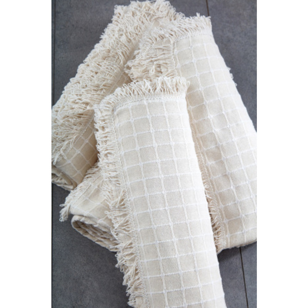 miss linda home collection %100 Pamuklu Buldan Işi Naturel Krem Renk Çekyat Örtüsü 180 x 300 Beden Koltuk & Kanepe Örtüsü Fiyatı