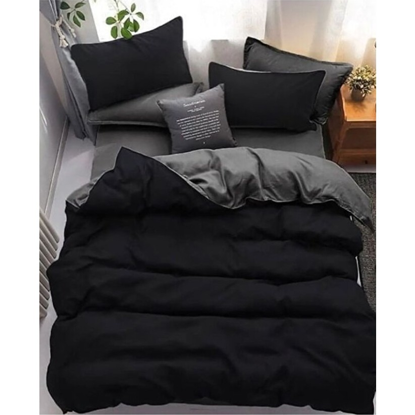 Miss Linda Home Collection İBÇN10 % 100 Pamuklu Çift Taraflı Çift Kişilik Nevresim Takımı - Gri - Siyah - 200 x 230 cm Nevresim Takımı Fiyatı