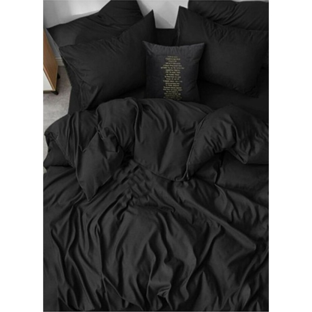 Miss Linda Home Collection Ibnç8 Miss Linda Home % 100 Pamuklu Çift Taraflı Çift Kişilik Nevresim Takımı - Siyah - 200 x 230 cm Nevresim Takımı Fiyatı