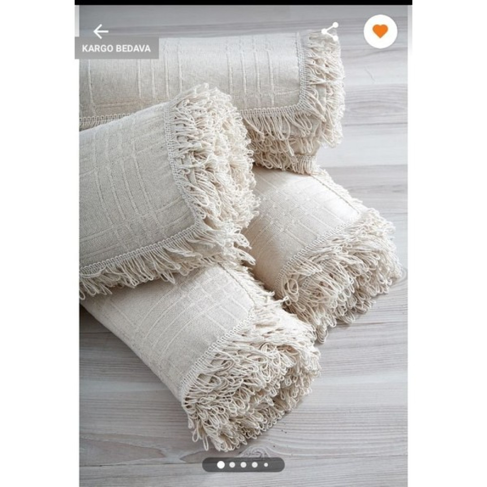 Miss Linda Home Collection Pamuklu Buldan Işi Bordo Renk Çekyat Örtüsü 180*250 cm - 180 x 250 cm - Natural Koltuk & Kanepe Örtüsü Fiyatı