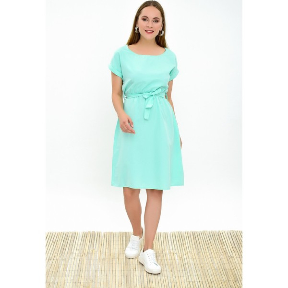Miss Lusi 9303031 Dok.Viskon Beli Lastikli Yarasa Kol Elbise MINT Elbise Fiyatı