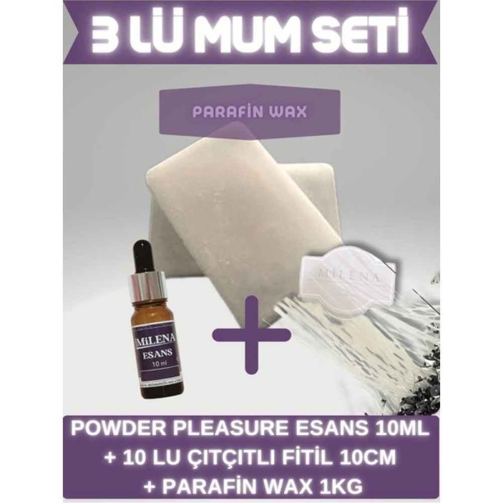 Miss Milena Kokulu Mum Yapım Seti Powder Pleasure 10 ml + 10 Fitil + 1 kg Parafin Wax - 0 Dekoratif Mum Fiyatı