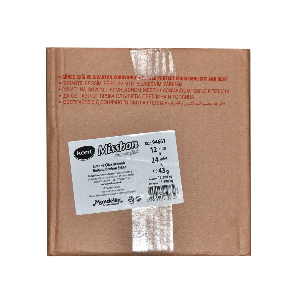 Missbon Şeker 43 gr 24'lü Paket Elma & Çilek Aromalı