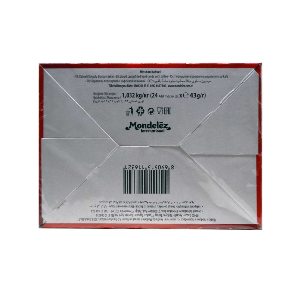 Missbon Şeker 43 gr 24'lü Paket Kahveli