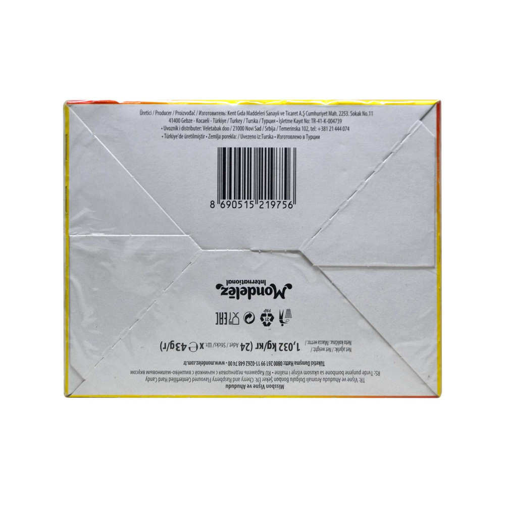 Missbon Şeker 43 gr 24'lü Paket Vişne & Ahududu Aromalı