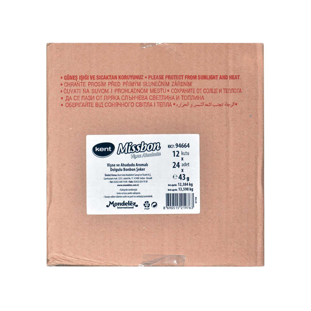 Missbon Şeker 43 gr 24'lü Paket Vişne & Ahududu Aromalı