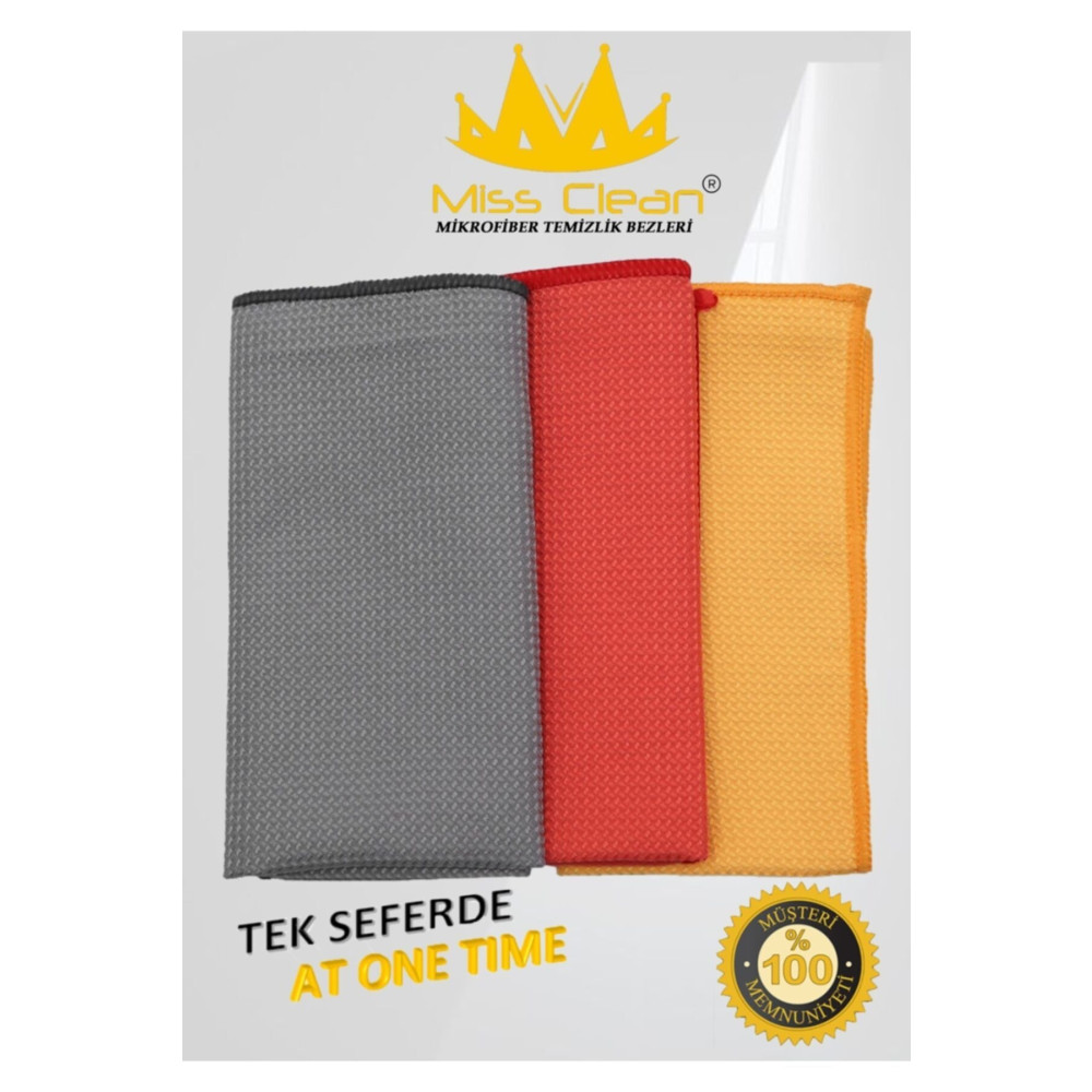 MissClean ( 3 Adet ) Cam Ve Ayna Bezi Mikrofiber Genel Temizlik Bezi Çok Renkli 40*40 Cm Temizlik Malzemeleri Fiyatı