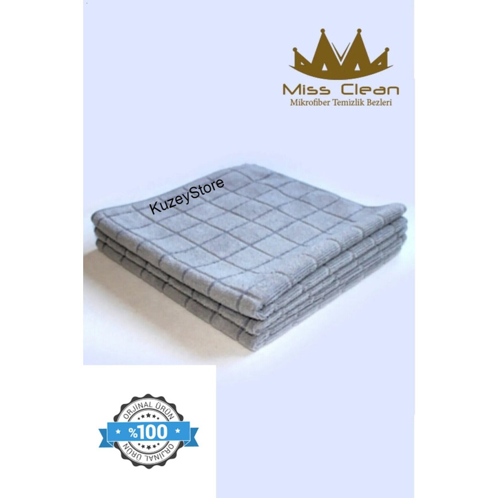 MissClean (3 ADET) Mikrofiber Mutfak Temizlik Bezi 40*40 Cm Leke Tutmaz Gri Temizlik Malzemeleri Fiyatı