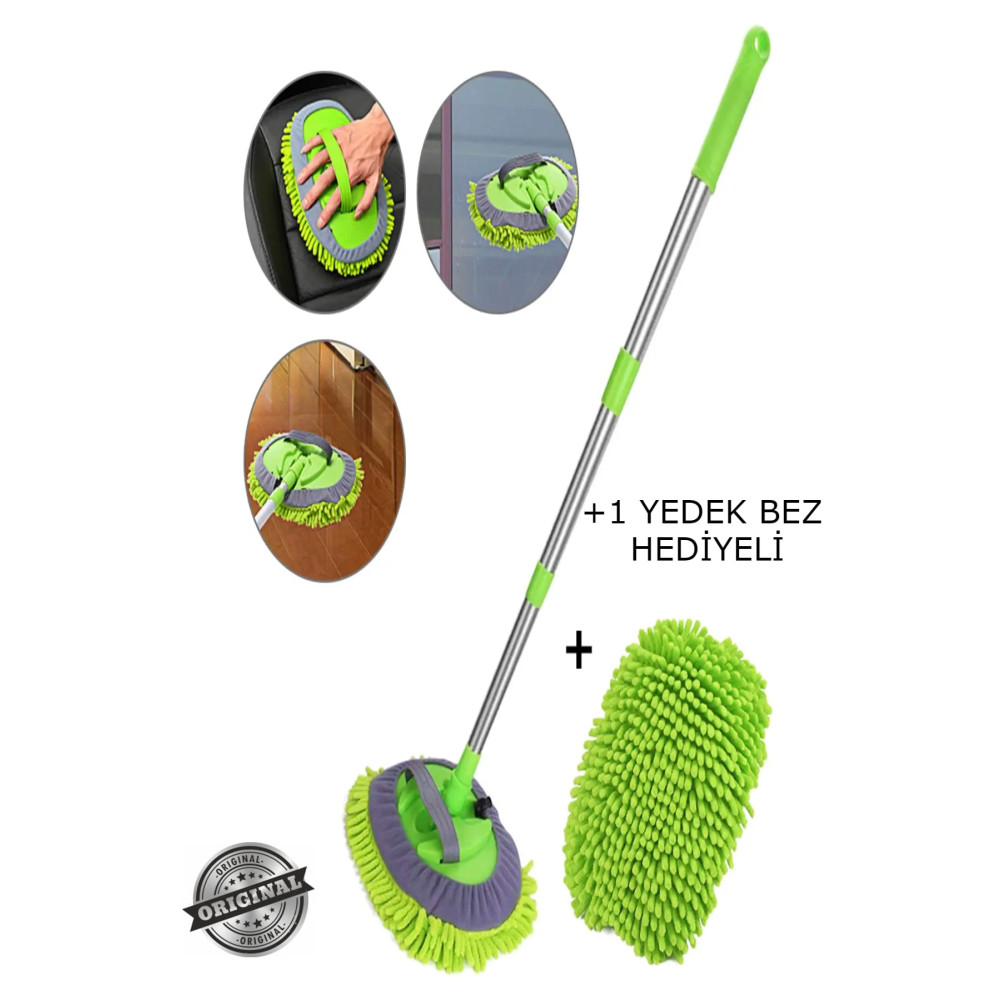 MissClean Çok Fonksiyonlu 2 In 1 Mikrofiber Araba Yıkama Fırçası Teleskopik Uzun Saplı Detay Fırçası Oto Bakım & Temizlik Ürünleri Fiyatı