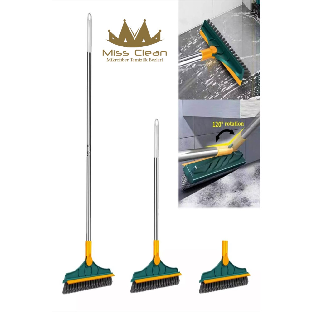 MissClean V-şekil Temizleme Fırçası Zemin Fırçalayın Sihirli Süpürge Uzun Sap Ve Çekçek Ile Çift Fırçalı Deterjan ve Temizlik Ürünleri Fiyatı