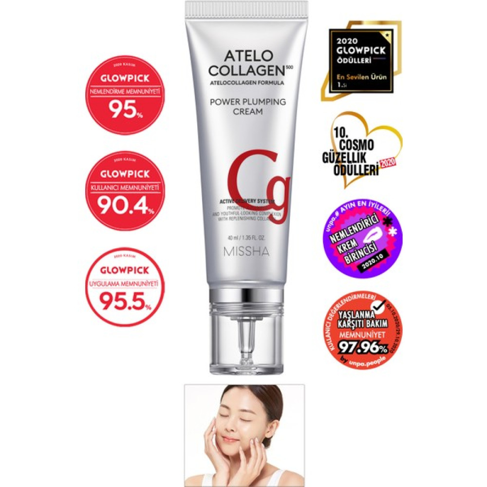 MISSHA Atelokolajen Içeren Nemlendirme ATELOCOLLAGEN500 Power Plumping Cream Anti-Aging / Yaşlanma Karşıtı Fiyatı