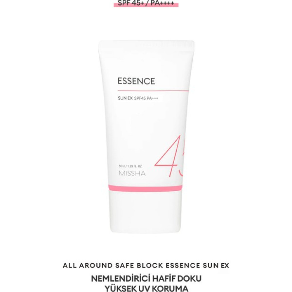 MISSHA Aydınlatıcı Nemlendirici Güneş Kremi 50ml All Around Safe Block Essence Sun EX SPF45/PA+++ Güneş Kremleri ve Losyonları Fiyatı
