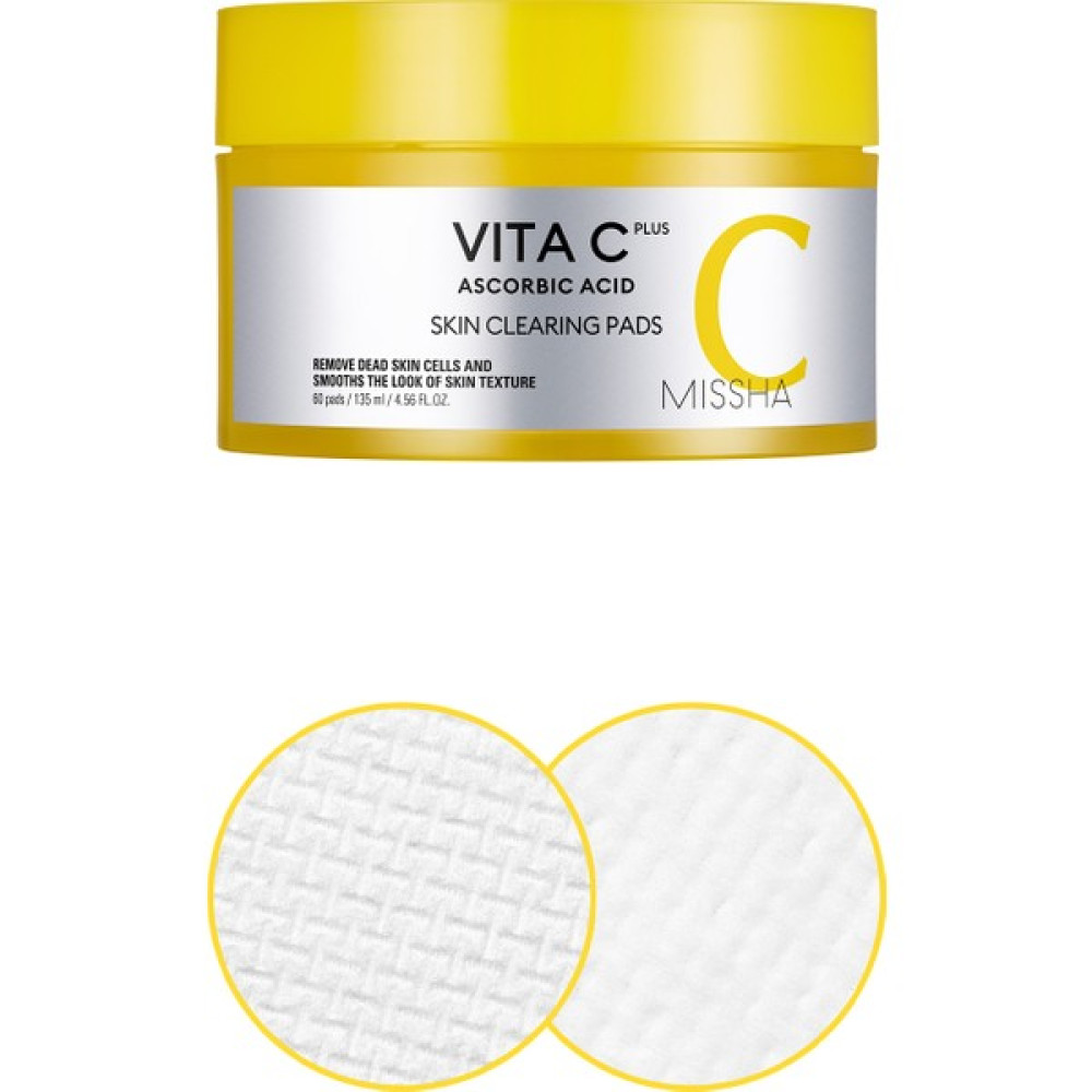 MISSHA C Vitamini Içerikli Leke Karşıtı Temizleme Pedi (60ADET) Vita C Plus Skin Clearing Pads Double Set Leke Kremi Fiyatı