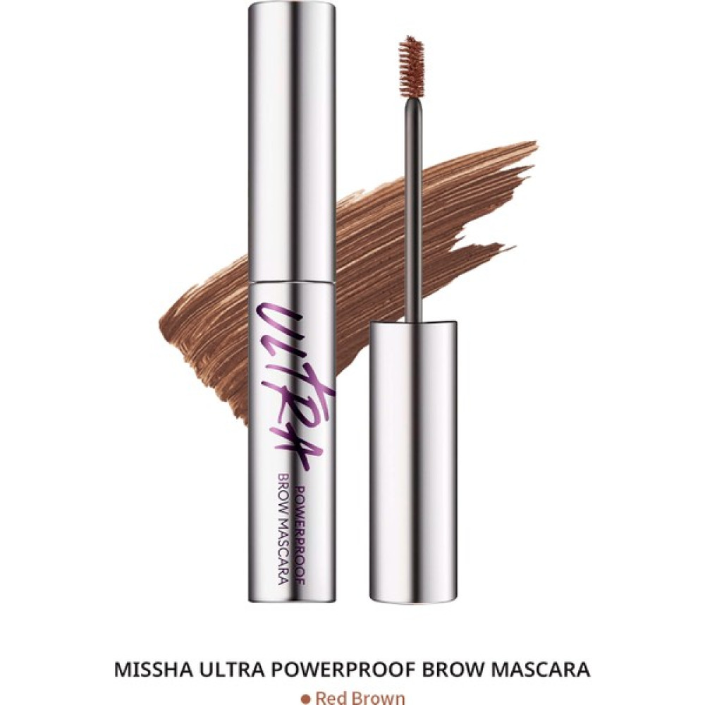 MISSHA Doğal Görünüm Sağlayan Ince ve Üçgen Fırçalı Kaş Maskarası Ultra Powerproof Brow Mascara (Red Brown) Rimeller / Maskaralar Fiyatı