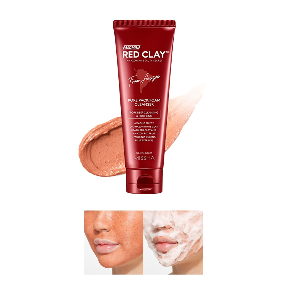 Missha Gözenekli Ciltler İçin Amazon Kili Temizleyici 120ml Amazon Red Clay Pore Pack Foam Cleanser Cilt Temizleme ve Peeling Fiyatı