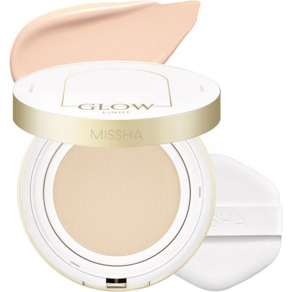 MISSHA Işıltılı ve Cam Cilt Görünüm Sunan Cushion SPF37+++GLOW Cushion Light (NO.21P Fair) Fondötenler Fiyatı