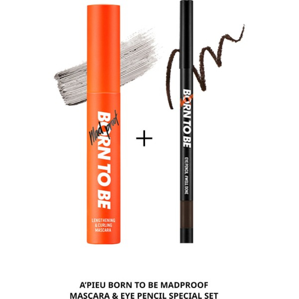 MISSHA Maskara ve Kalem Seti A'pıeu Born To Be Madproof Mascara & Eye Pencil Special Set (Lv.2) (No.01) Rimeller / Maskaralar Fiyatı