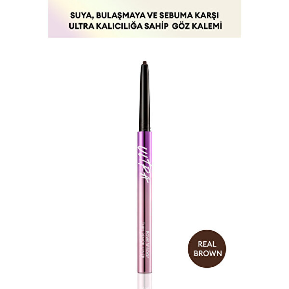 MISSHA Pürüzsüz Çizim Sağlayan Ince Tasarımlı , Suya Dayanıklı Göz Kalemi Thin Pencil Liner (Real Brown) Göz Kalemleri Fiyatı