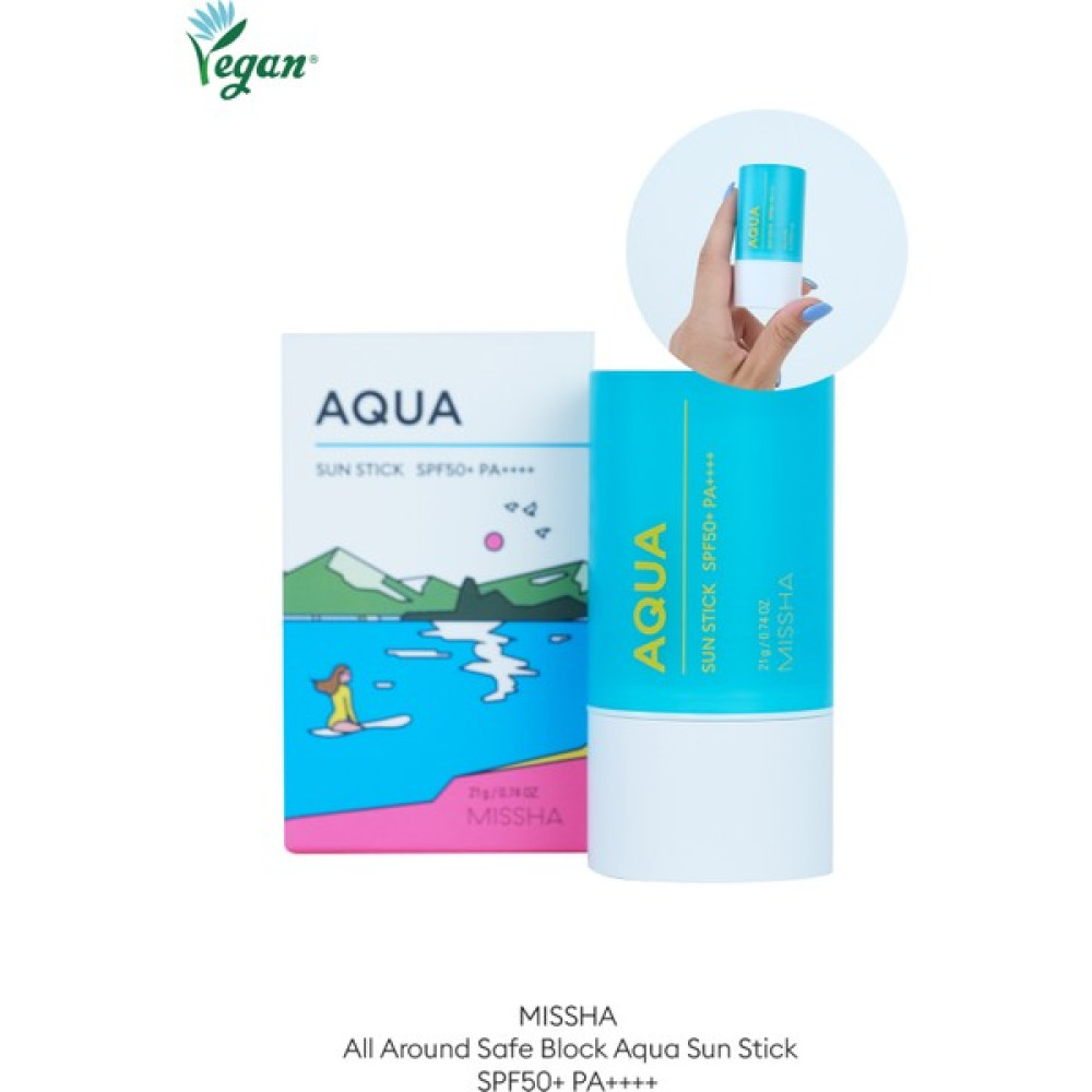 MISSHA Serinletici Etkili Tere Dayanıklı Stick Güneş Kremi All Around Safe Block Aqua SunStick SPF50+PA++++ 21G Güneş Kremleri ve Losyonları Fiyatı