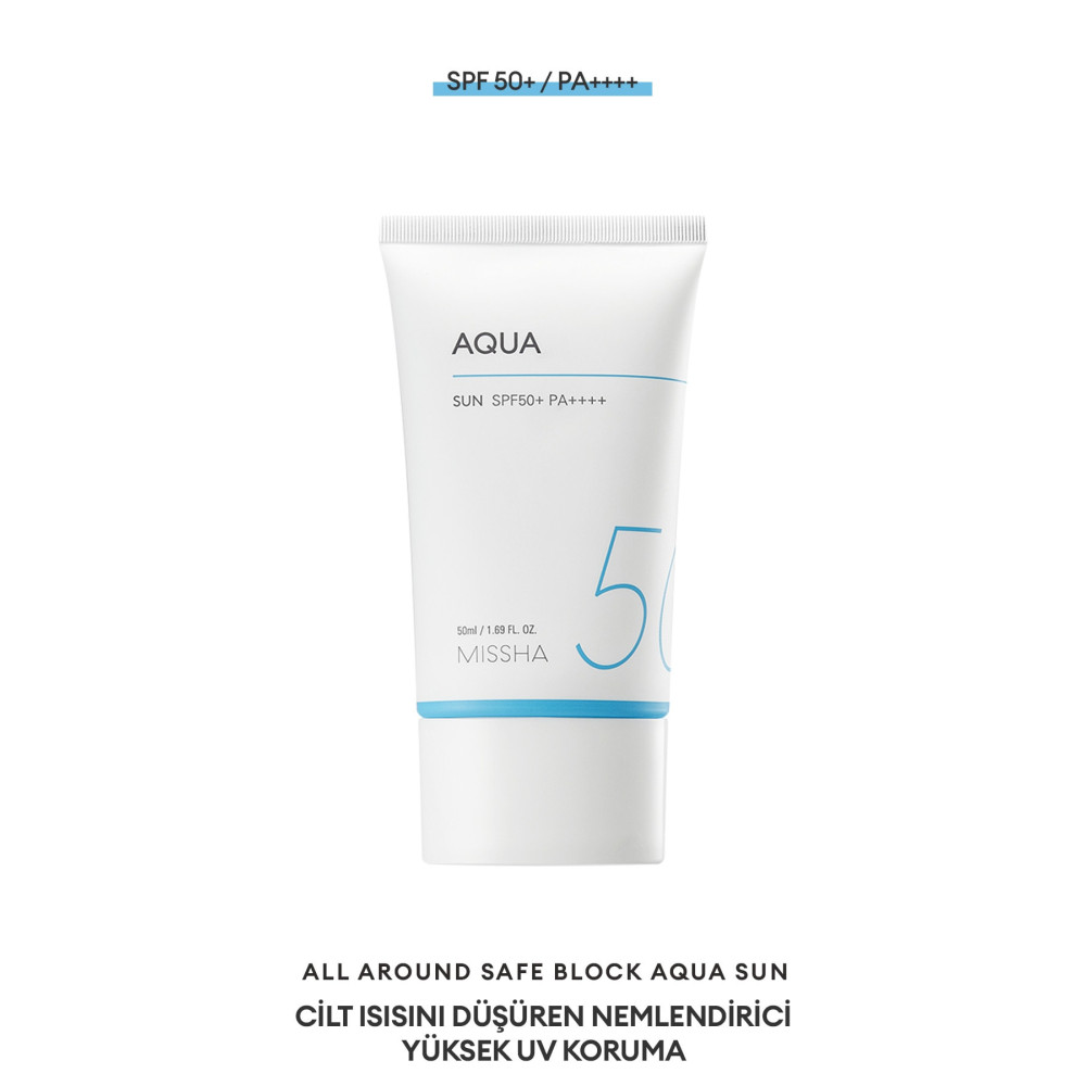 Missha Su Bazlı Nemlendirici Güneş Koruyucu Jel 50ml All Around Safe Block Aqua Sun Gel Spf50+/PA++++ Güneş Kremleri ve Losyonları Fiyatı