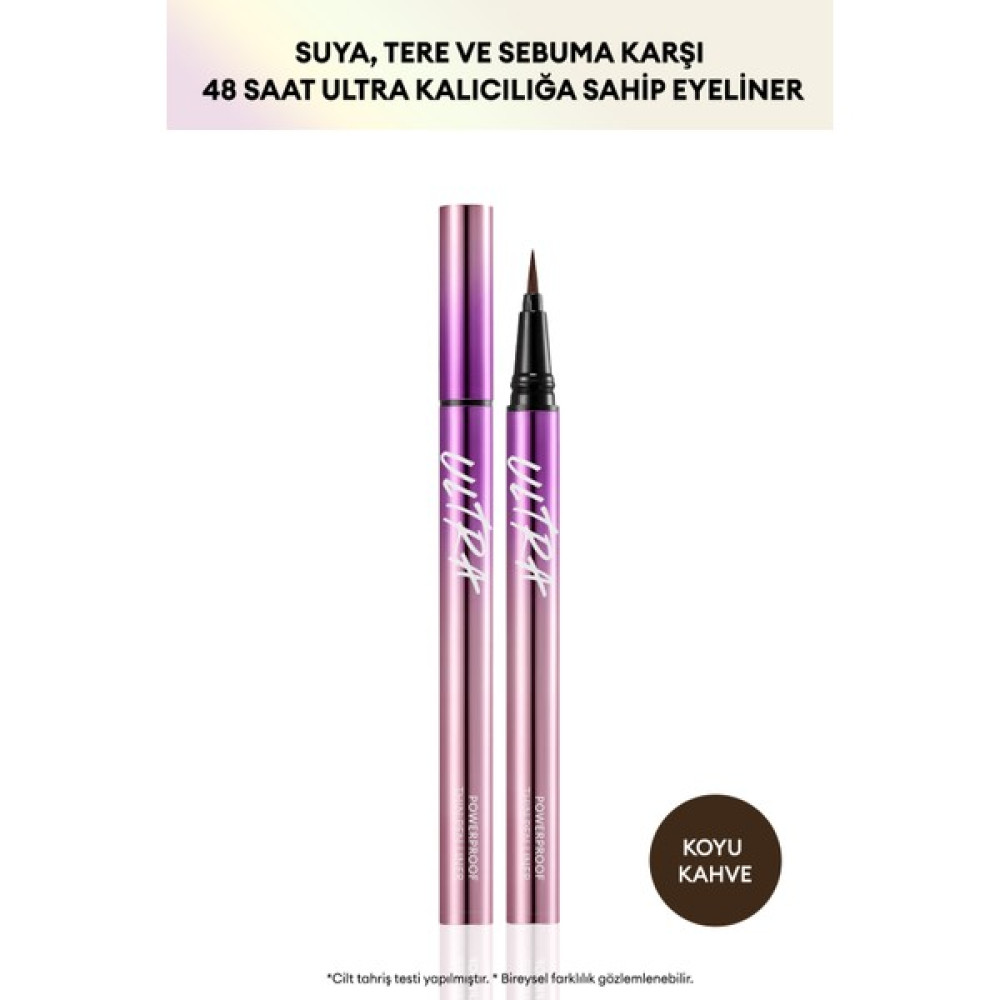 MISSHA Su , Ter ve Yağa Dayanıklı , 48 Saate Kadar Kalıcı Ultra Powerproof Thin Pen Liner (Dark Brown) - Kahverengi Göz Kalemleri Fiyatı