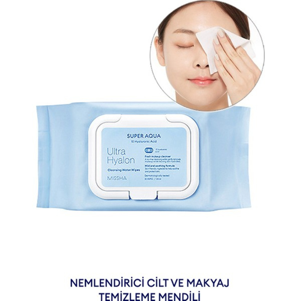 Mıssha Super Aqua Ultra Hyalon Cleansing Water Wipes - Makyaj Temizleme Mendili Makyaj Temizleyicileri Fiyatı