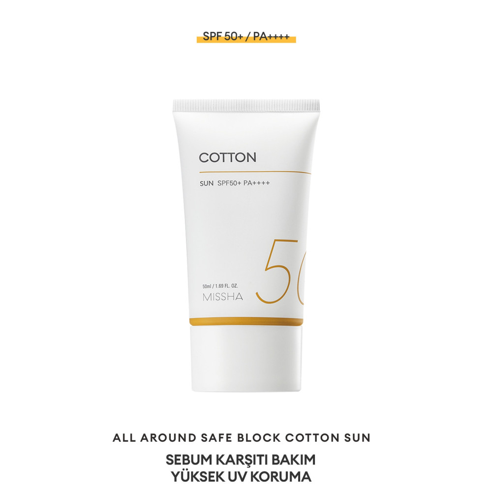 Missha Yağlanma Eğilimi Gösteren Ciltler Için Mat Bitişli Güneş Kremi All Around Safe Block Cotton Sun Güneş Kremleri ve Losyonları Fiyatı