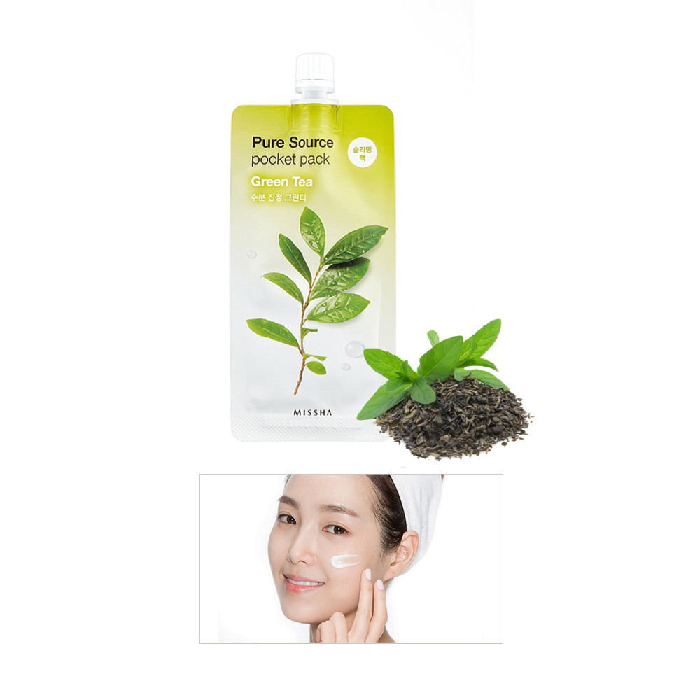 Missha Yeşil Çay Özlü Nemlendirici Uyku Maskesi 10ml Pure Source Pocket Pack Green Tea Cilt ve Yüz Bakımı Fiyatı