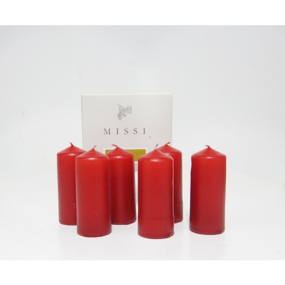 Missi 6lı Kırmızı Bar Mum Seti (3,5x8 Cm) - 6 Adet Dekoratif Mum Fiyatı