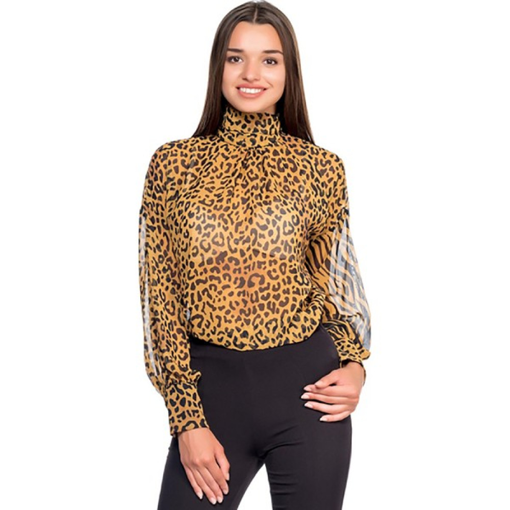 Misspoem Leopar Desen Safran Kadın Gömlek Kadın Gömlek Fiyatı