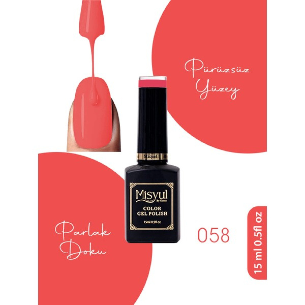 Misyul Kalıcı Oje, Uv LED Kalıcı Oje Nail Art 15ML - Oje058 Oje Fiyatı