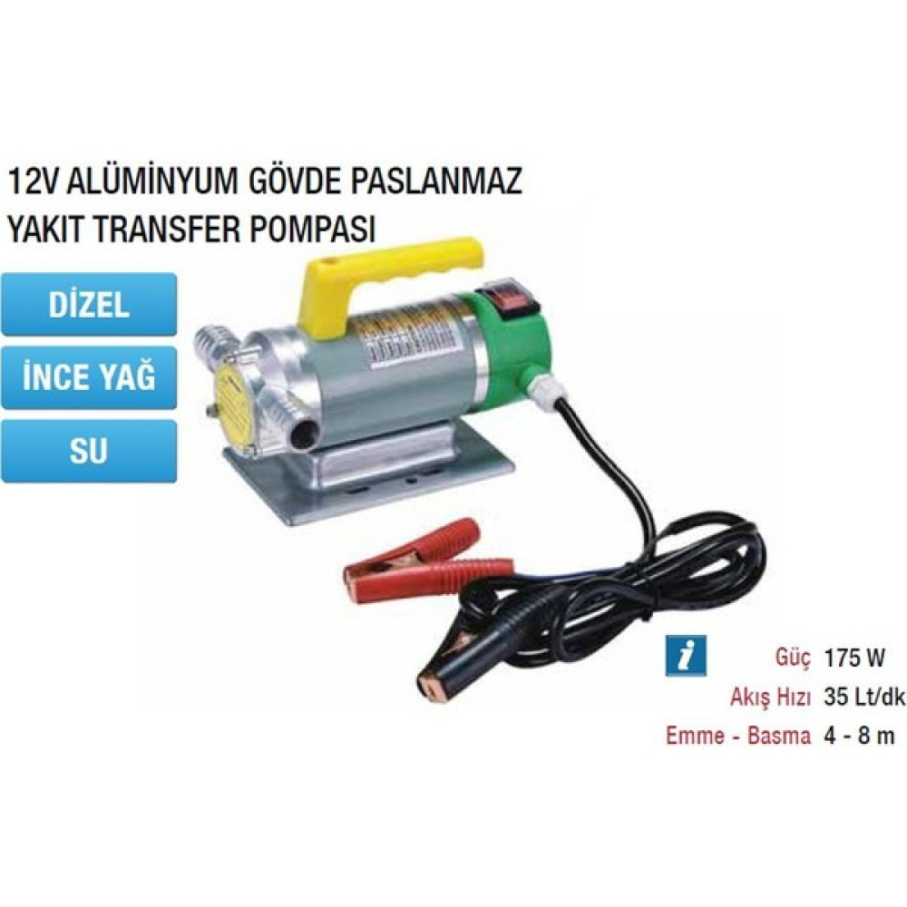 Mitacan MTTP40B12 Paslanmaz Yakıt Transfer Pompası 12V Su Motoru Fiyatı