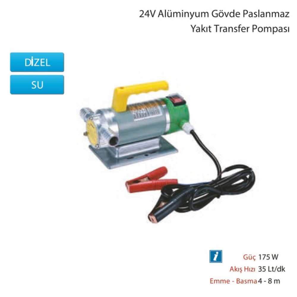 Mitacan MTTP40B24 24V Alüminyum Gövde Paslanmaz Yakıt Transfer Pompası Oto Boyaları Fiyatı