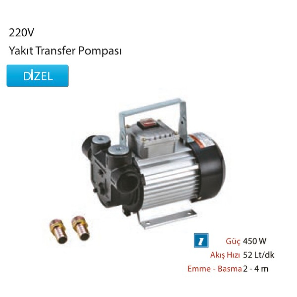 Mitacan MTTP60TAC 220V Yakıt Transfer Pompası Manuel Stop - Gri Su Motoru Fiyatı