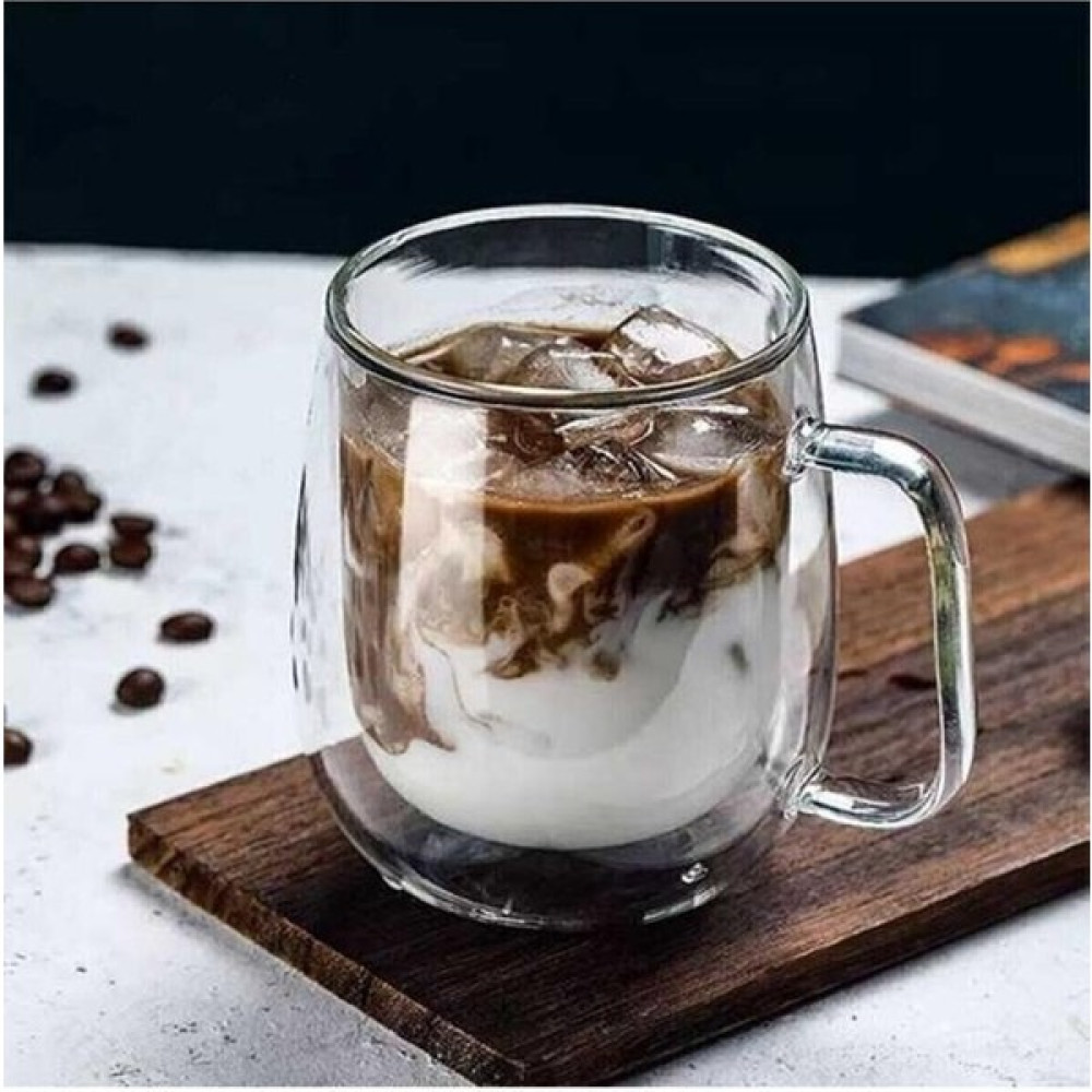 Mithra Life 250 ml Çift Cidarlı Isı Yalıtımlı Kulplu Cam Şeffaf Kupa MIT1008 Fincan / Bardak / Kahve Takımı Fiyatı