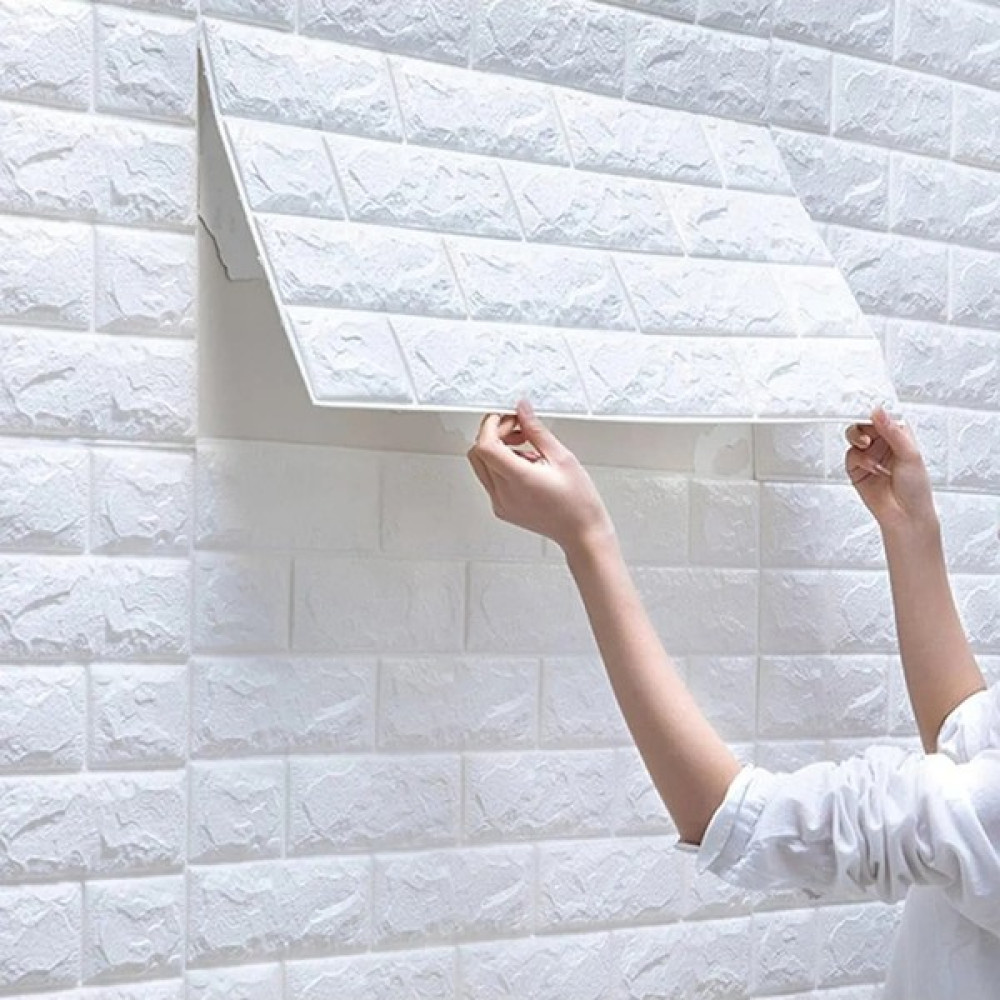 Mithra Life Kendinden Yapışkanlı Sünger Beyaz Tuğla Duvar Paneli 70X77 cm - 70 x 77 cm Duvar Kağıdı Fiyatı