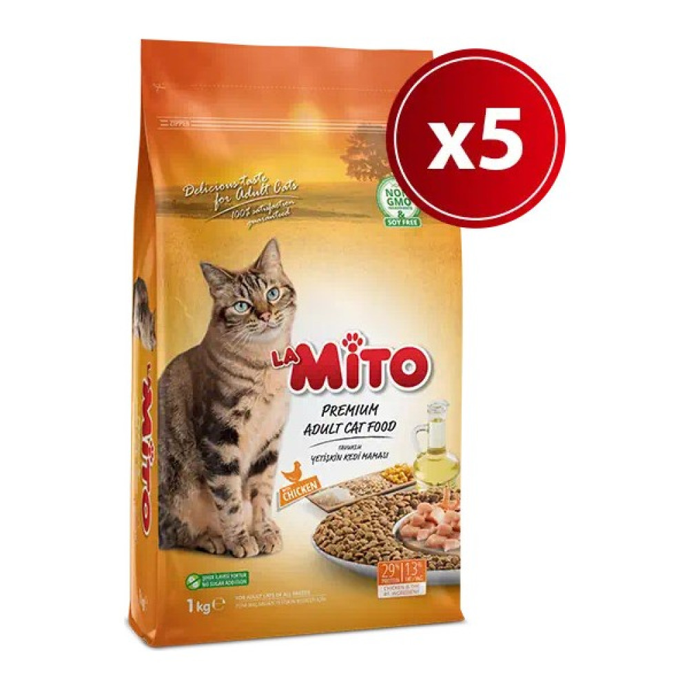 Mito Adult Cat Tavuklu Yetişkin Kedi Maması 1 kg X 5 Adet Evcil Hayvan Ürünleri Fiyatı