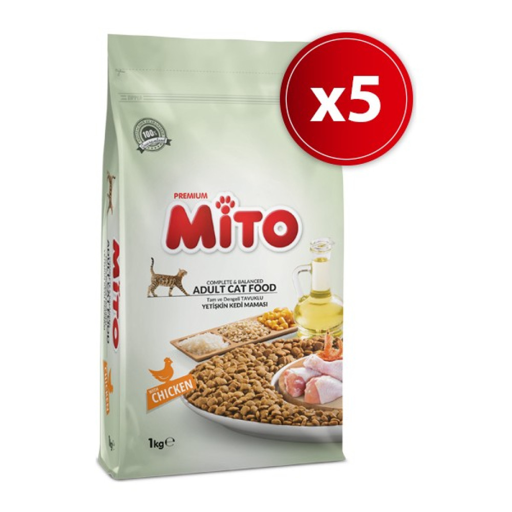 Mito Adult Yetişkin Kedi Maması 1 kg x 5 Adet Evcil Hayvan Ürünleri Fiyatı