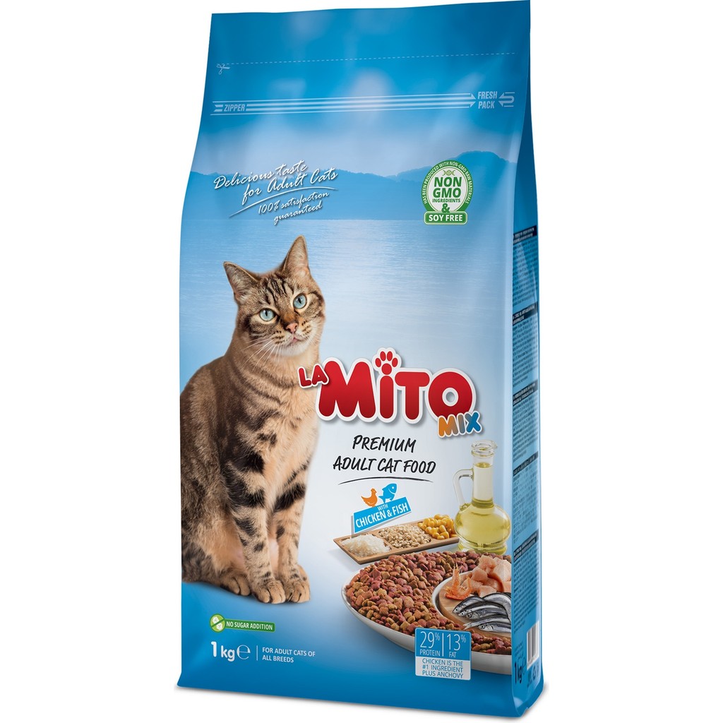 Mito Mix Adult Cat Tavuklu Ve Balıklı Renkli Taneli Yetişkin Kedi Maması 1 Kg 5'li Evcil Hayvan Ürünleri Fiyatı