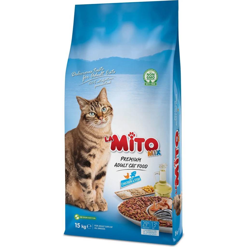Mito Mix Adult Cat Tavuklu ve Balıklı Renkli Taneli Yetişkin Kedi Maması - 15 kg Evcil Hayvan Ürünleri Fiyatı