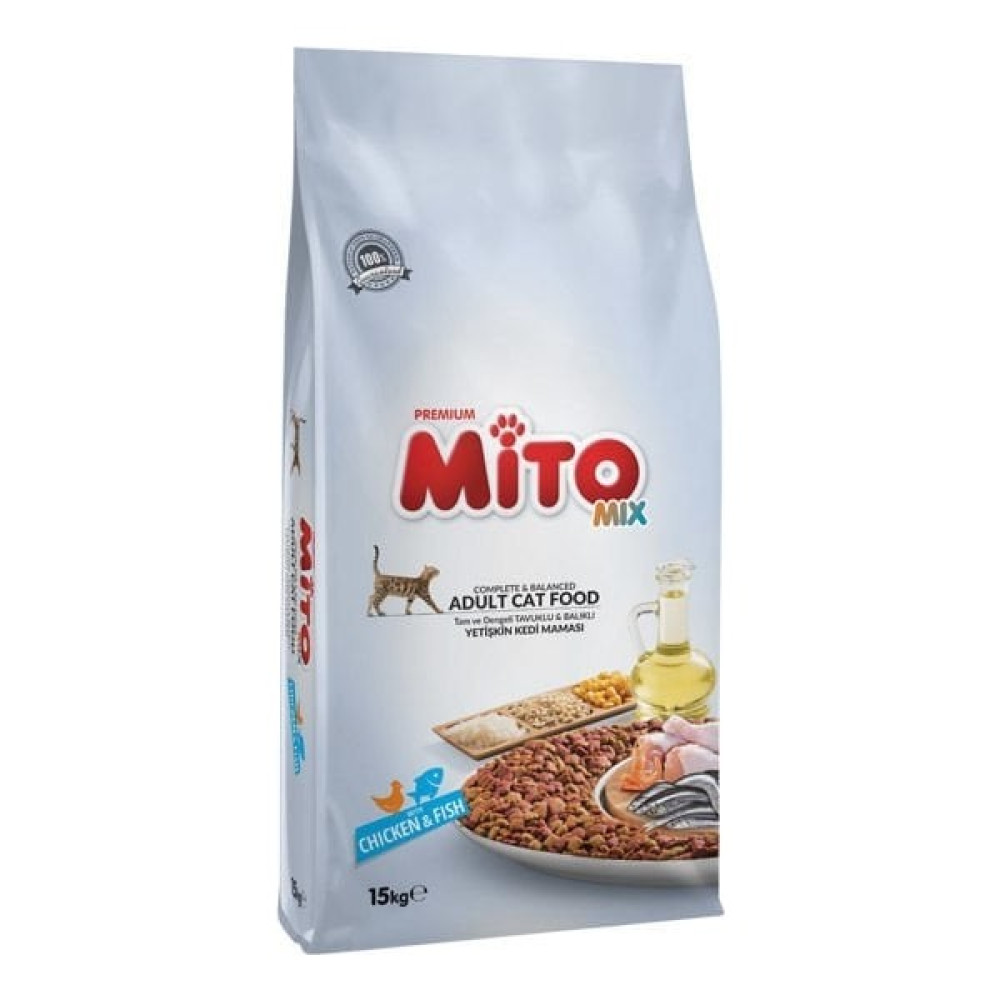 Mito Mix Adult Cat Tavuklu ve Balıklı Renkli Taneli Yetişkin Kedi MAMASI2X1KG 2 kg Evcil Hayvan Ürünleri Fiyatı