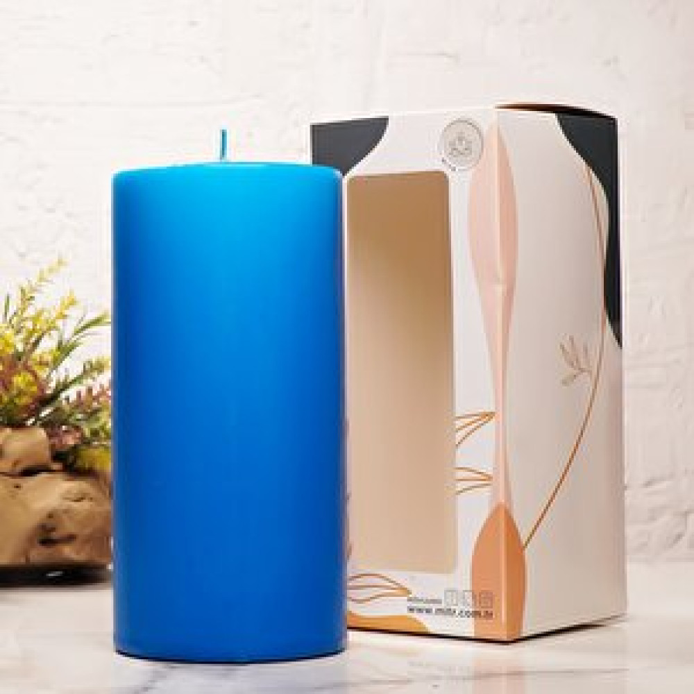 Mitr 12x7 Cm Mitr Mavi Silindir Mum Dekoratif Mum Fiyatı