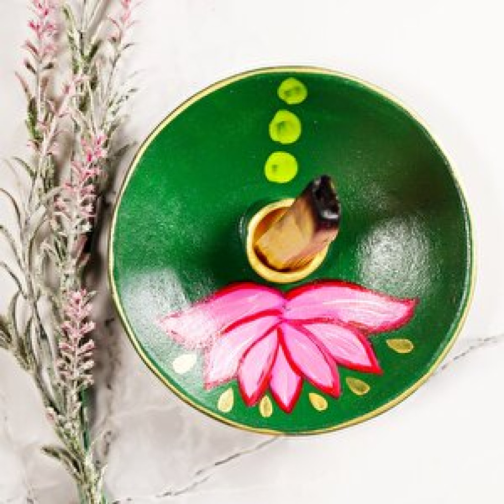 Mitr Lotus Temalı Yeşil Ağaç Tütsülük Obje Fiyatı