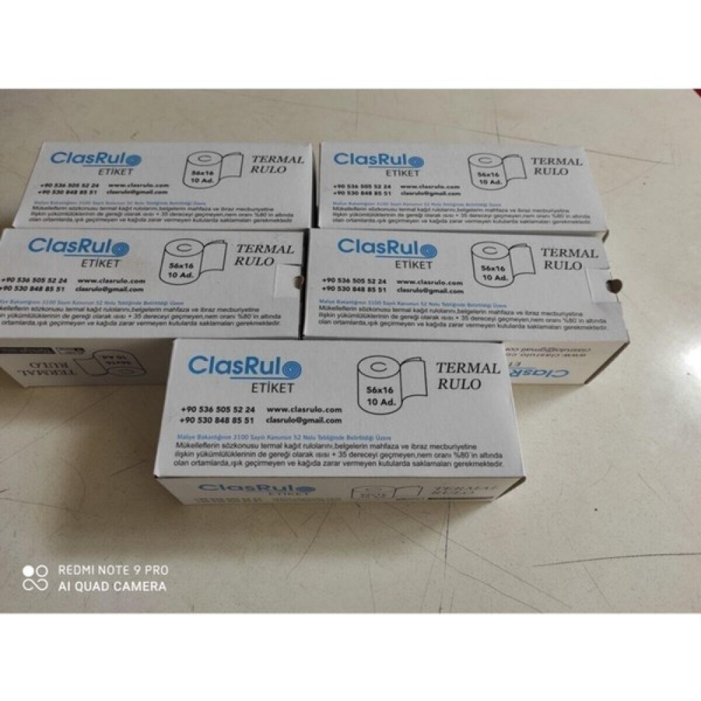 Mitsubishi Clas Rulo 56*16 Yazar Kasa / Pos Cihazı Termal Rulo (10 Lu Paket)(5 Li KOLI)(10X5=50 Adet Fiyatıdır) Yazarkasa Fiyatı