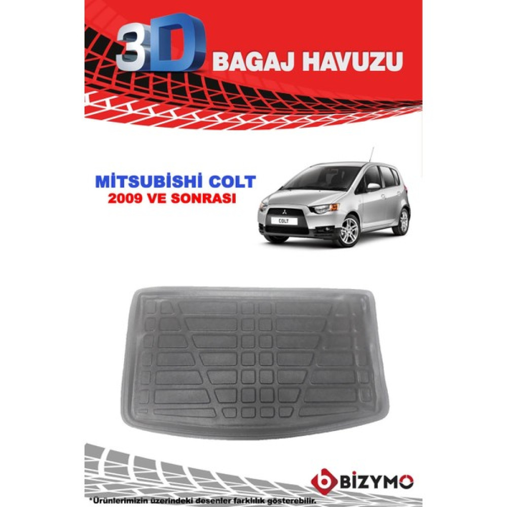 Mitsubishi Colt 2009 ve Sonrası 3D Bagaj Havuzu Bizymo - Siyah Bagaj Havuzu Fiyatı