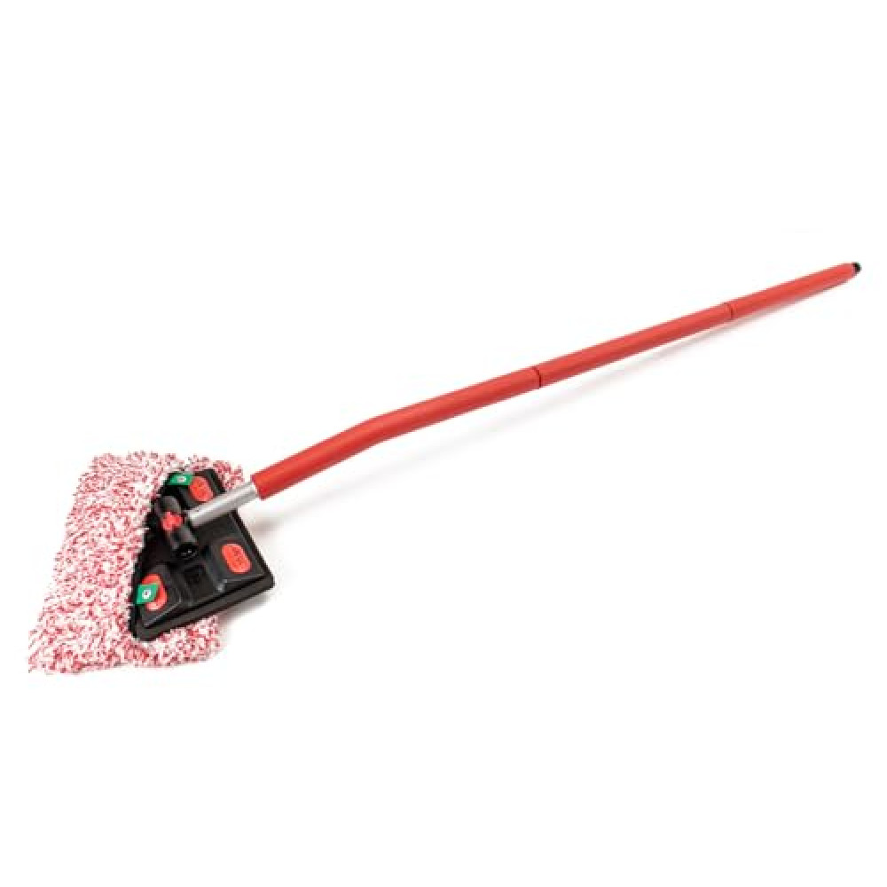Mitt on a Stick PRO+ | Extendable Car Wash Brush, Mop, Mitt, Sponge | Red with Korean Dragon Microfiber Cover