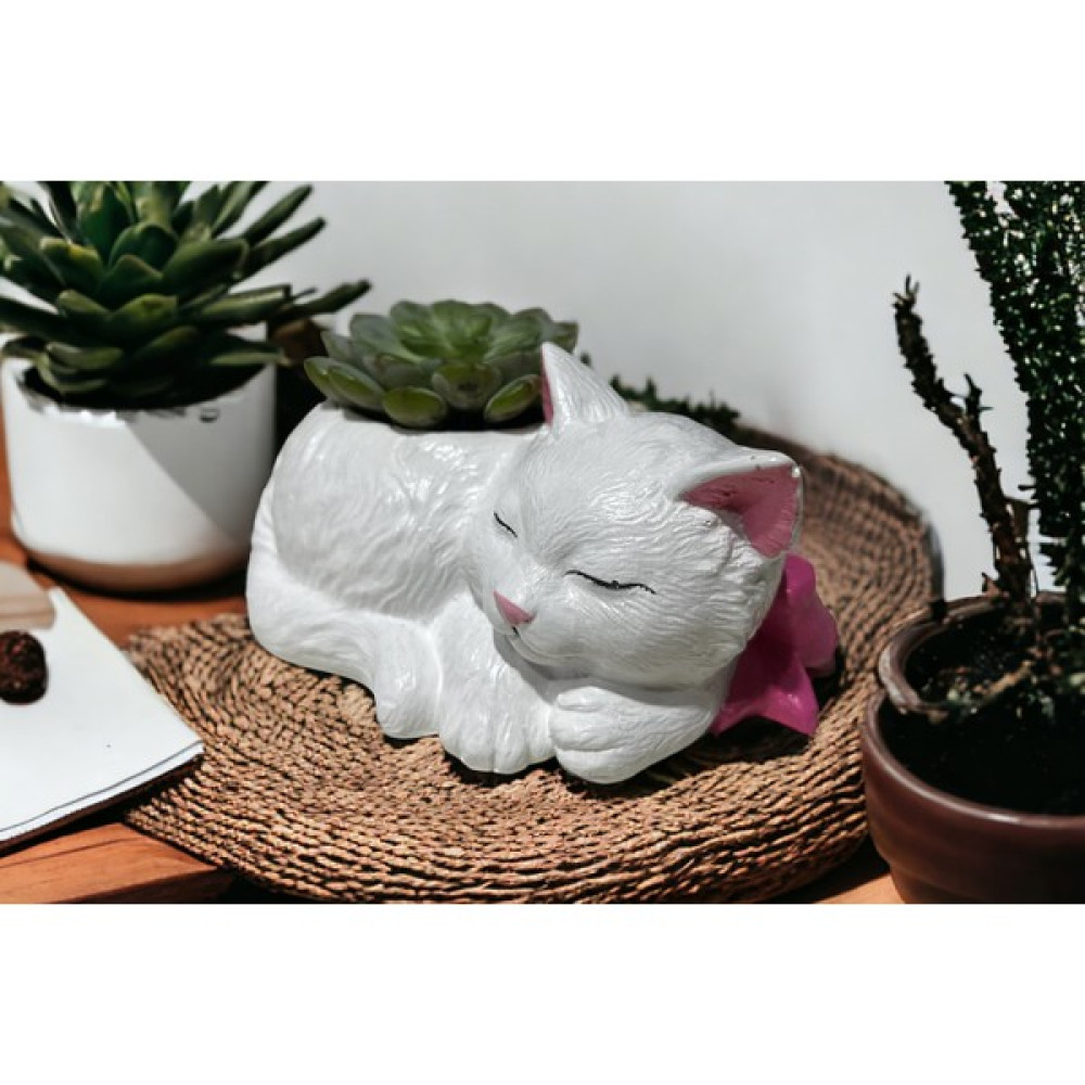 Mixe Design Dekoratif Kedi Biblosu - Beyaz Biblo Fiyatı
